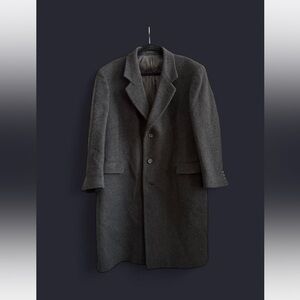 Men's 100% Wool Classic Gray Overcoat